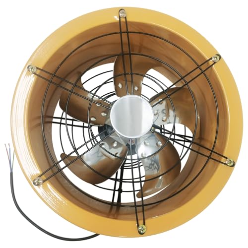 INTBUYING 12inch 220V Axial Fan Cylinder Pipe Fan Wall Mounted Utility Blower for Extraction and Ventilation