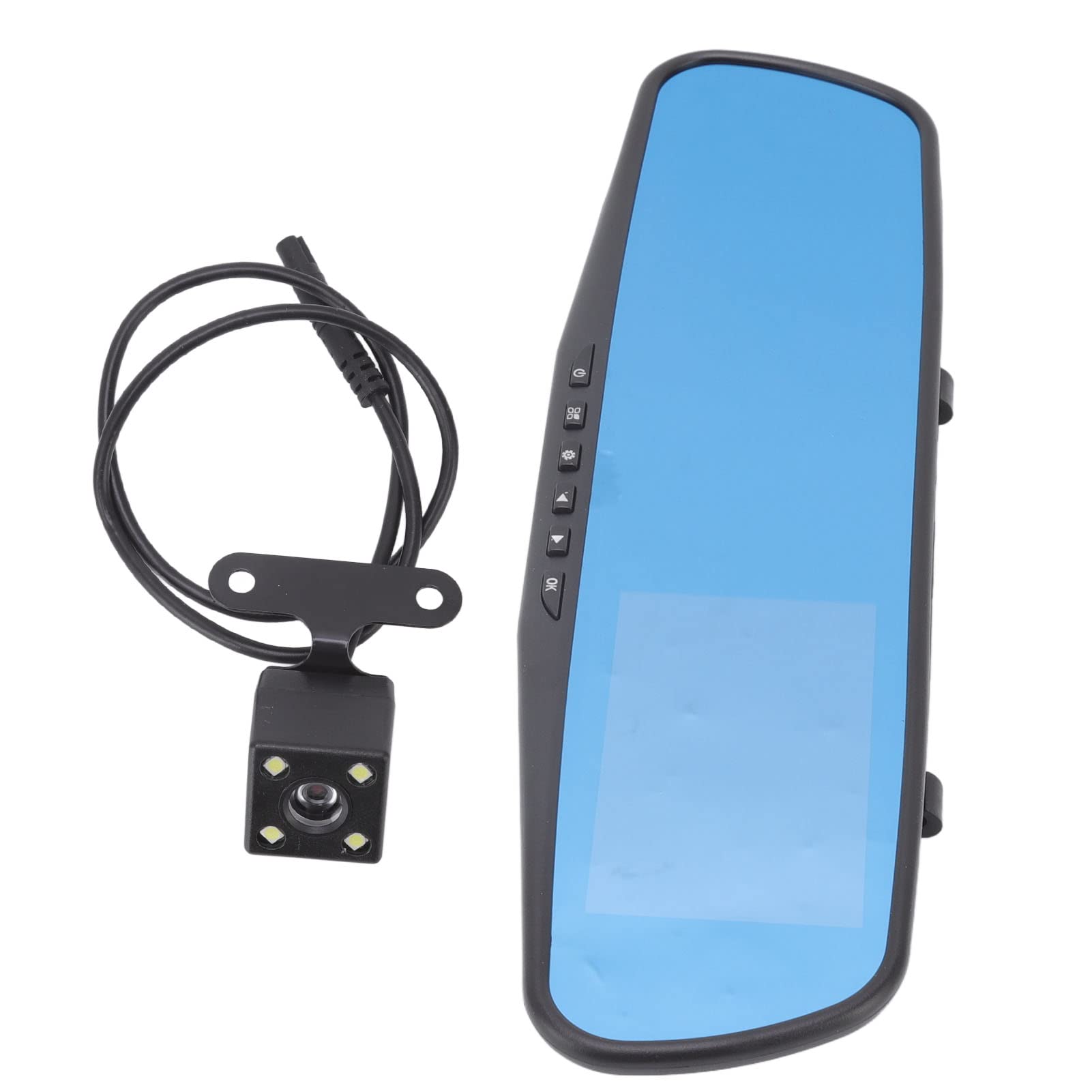 VBESTLIFE Caméra de Tableau de Bord pour Rétroviseur, 1080p Full HD 4,3 Pouces LCD Surveillance de Stationnement Plein écran, Capteur G Enregistreur de Conduite de Voiture Grand Angle 170 °