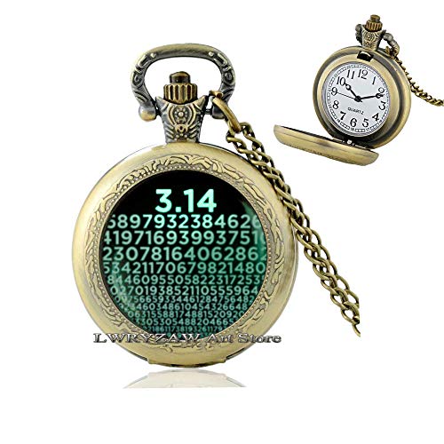 Pi Pocket Watch Necklace, Pi Symbol, Math Jewellery, Geek Jewellery, Math Student Gift, Pi Pendant, Math Teacher Gift, Geek Chic Gift, Math Symbol,M168