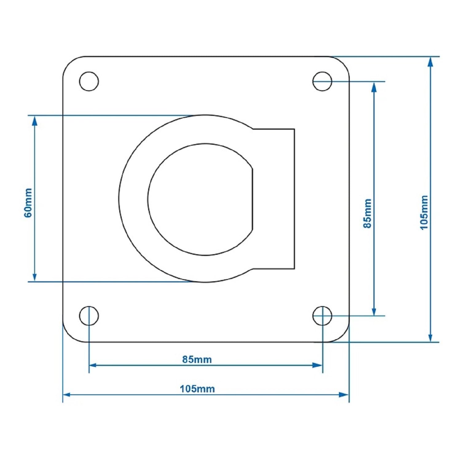6 STK Zurrösen Stahl verzinkt mit Gegenplatten, Feder 85 x 85 mm 3 mm | Verzurrösen und Befestigungsösen als klapperfreie Zurr Mulden zur sicheren Ladungssicherung am Anhänger