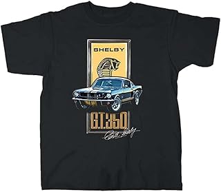 Vintage Goods Apparel Men's Retro Graphic T-Shirt, 1966 Shelby Mustang GT350H - Shelby Gifts for Vintage Muscle Car Lovers