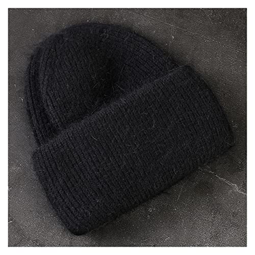 ZHANGWY YANG Store Damenmütze, einfarbig, weich, für den Winter, kompatibel mit Strickmütze, Herbst, warme Beanies (Farbe: Schwarz, Größe: 54-60 cm) Cover