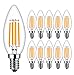 Produktbild E14 Kerze LED Lampe für Kronleuchter, RANBOO, E14 Glühfaden Retrofit Classic, 4W ersetzt 40 Watt, 400 Lumen, 2700K Warmweiß, Filament Fadenlampe, Glas, nicht dimmbar, 10er Pack