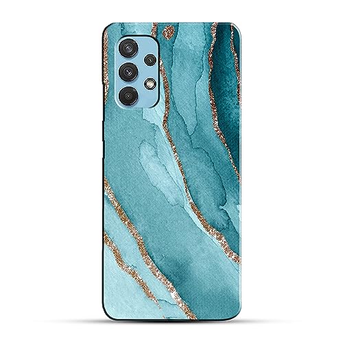 Image of COLORflow Back Cover Compatible with Samsung Galaxy A53 5G | Beautiful Blue Marble Golden Stripes | Designer Printed Hard CASE Bumper Back Cover Compatible with Samsung Galaxy A53 5G
