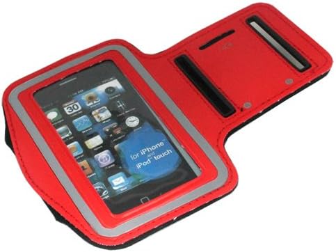 ASleek Red Gym Running Sport Adjustable Armband Case Compatible With iPhone 4/4S & 3G/3GS