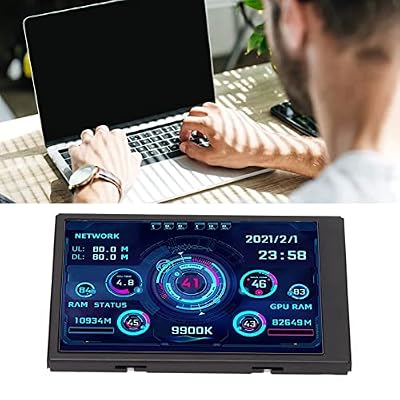 3.5 inch USB Mini Screen, PC CPU Data Monitor PC Sensor Panel 320x480 Mini Second Screen for CPU GPU Usage and Temperature, Network Speed, Weather Forecast