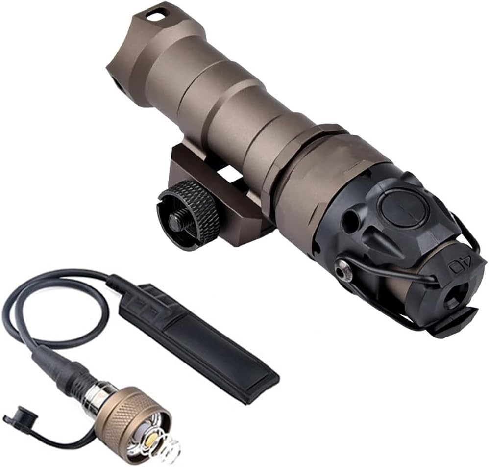 Scout Flashlight with Pressure Switch Combo Series M300/M600/M622V/SP200 Torch LED Light with 700 Lumens WhiteLight/850nm IR Illuminator Or Strobe Mode，for 20mm Rail (M300B IR Tan)