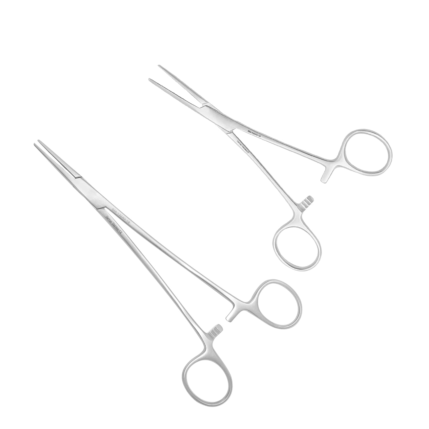Stellmacher Kelly Hemostatic Forceps Straight 14 cm & 18 cm - Reusable Surgical Clamping Instrument, Stainless Steel Tool (Set of 2)