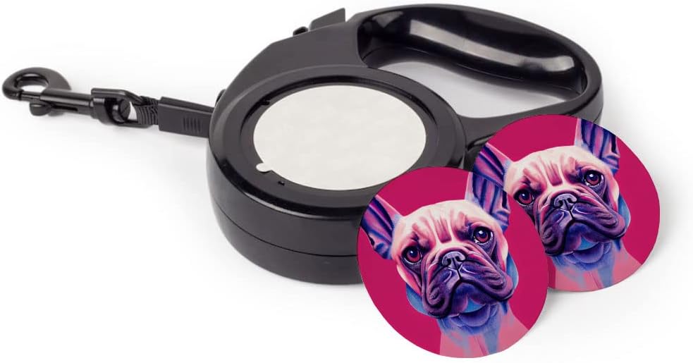 Dog Face Retractable Pet Leash - French Leash - Printed Dog Leash - 118 inches
