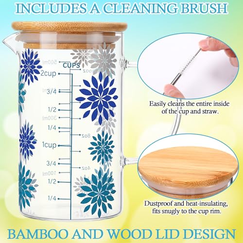 Vaso medidor vidrio borosilicato 500 ml con tapa bambú miniatura 6