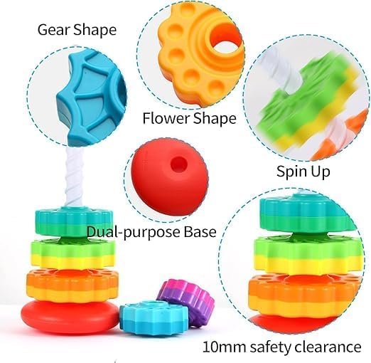 Image of Brand Conquer Plastic Montessori Toys Geometric Shape Matching 4 Column Blocks Sorting & Stacking Toys (Ring Toys)