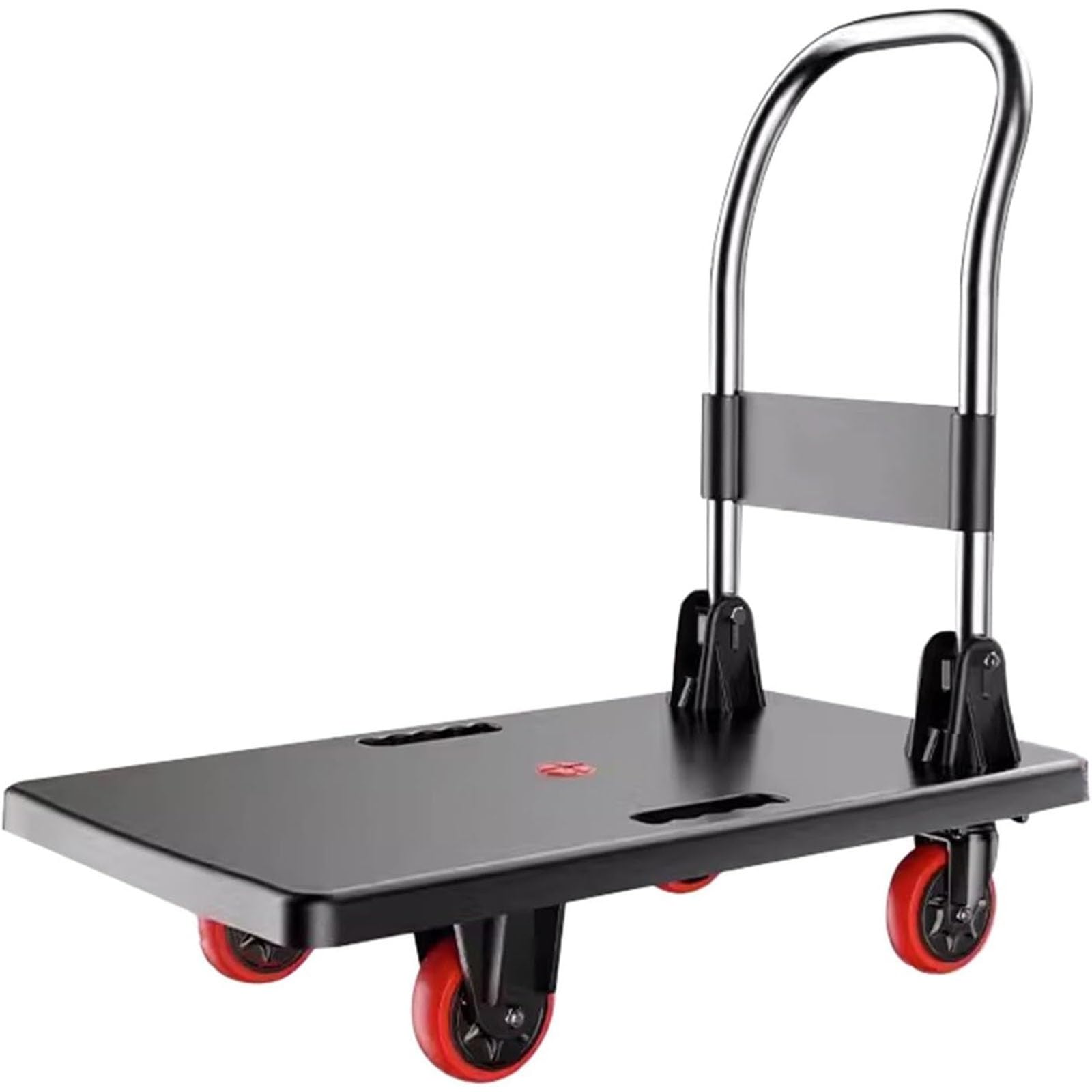 Carrello a spinta con piattaforma pieghevole Carrello a di trasporto pieghevole portatile con maniglia in metallo Capacità di carico a 360 gradi: 75-650 kg Ruote girevoli per scantinati di maga