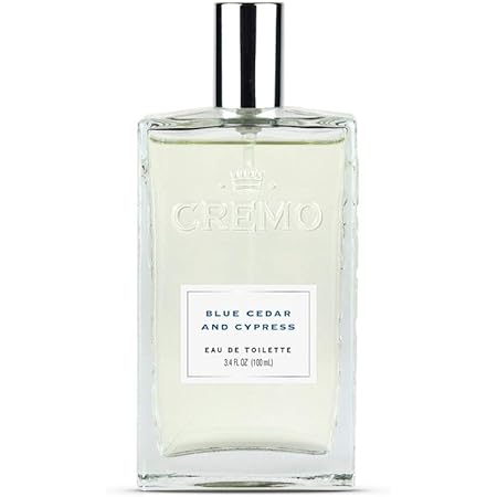 Cremo Blue Cedar & Cypress Cologne Spray, A Woodsy Scent with Notes of Lemon Peel, Cypress and Cedar, 3.4 Oz