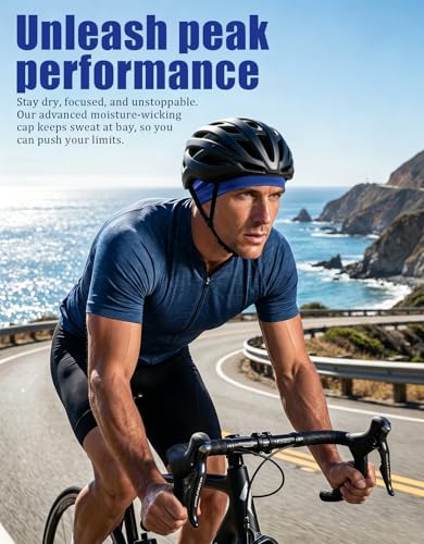 Image of Skull Caps Beanie Hats Under Helmet Liner Cycling Cooling Running Sweat Wicking Skullcap Cap Fits Motorcycle Helmets for Men