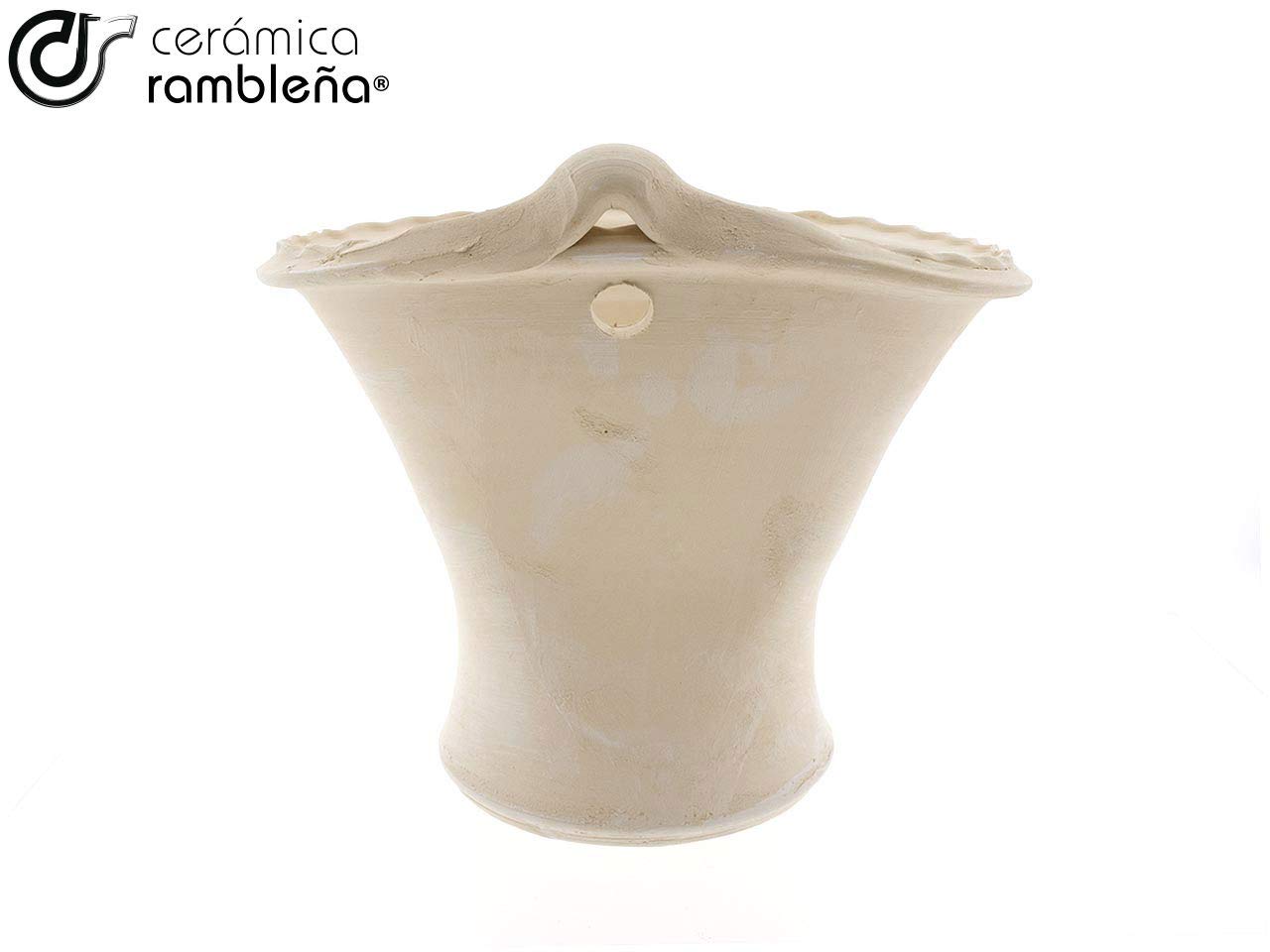Ceramiczna RAMBLEÑA | ścienna doniczka na kwiaty Cordoba Ton, duża osłonka | donica do użytku na zewnątrz | doniczka do zawieszenia | 100% ręczna robota | 25 x 22 x 23 cm