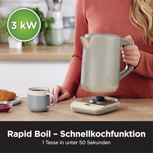 Ninja Perfect Temperature Wasserkocher, 1,7 L, Edelstahl, Schnellkochfunktion, 6 Temperaturstufen, Stonegold – Ansicht 3