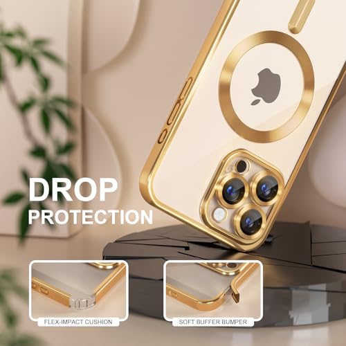 Image of Misea Magnetic for iPhone 16 Pro Case Compatible with MagSafe Gold