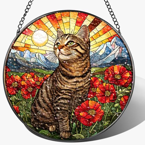 Zhuoyaju Stained Glass Suncatcher Window Hanging 7.8 x 7.8 in