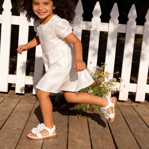 Image of Girls Dress Sandals Comfy Hook and Loop Summer Shoes for Toddlers