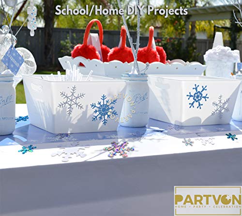 Christmas Snowflake Confetti Decoration- 1500Pcs | Snowflakes Frozen Party Confetti | Winter Wonderland Birthday Baby Shower Wedding Sequins Christmas Party Sprinkles Confetti Decorations (Silver) #TOP3