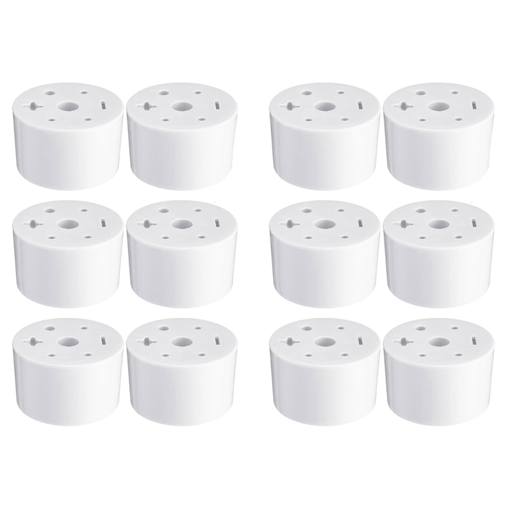 Vjsujehgy 12 Pcs Cemetery Grave Vase Inserts Plastic Cemetery Flowers Holder Bracket with 7 Hole Cylindrical Reusable Cemetery