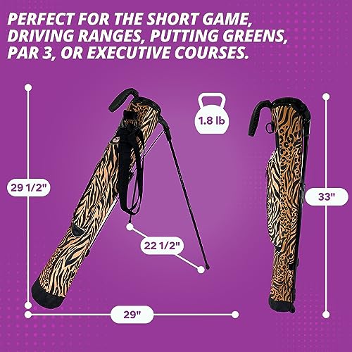 Image of Women's Ultralight Sunday Bag | Taboo Fashions Stand Bag | Range Bag, Par 3, Executive Course | Self Flexing Stand, Adjustable Strap (Wildcat)