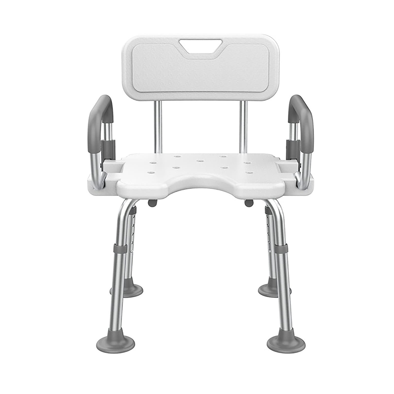 X&Z-XAOY Silla De Baño para Ancianos con Reposapiés Antideslizante Y Asiento En Forma De U Silla De Ducha Abatible Taburete De Baño Regulable En Altura Capacidad De Carga 330 Lbs (Color : A)