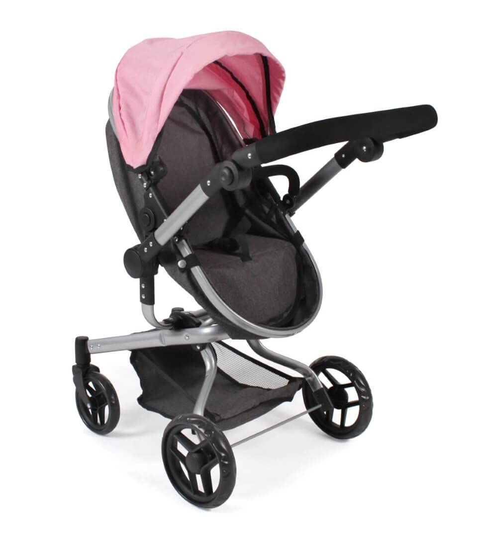 Poppenwagen Yolo, 2 in 1 combipoppenwagen voor kinderen van 4 tot 8 jaar