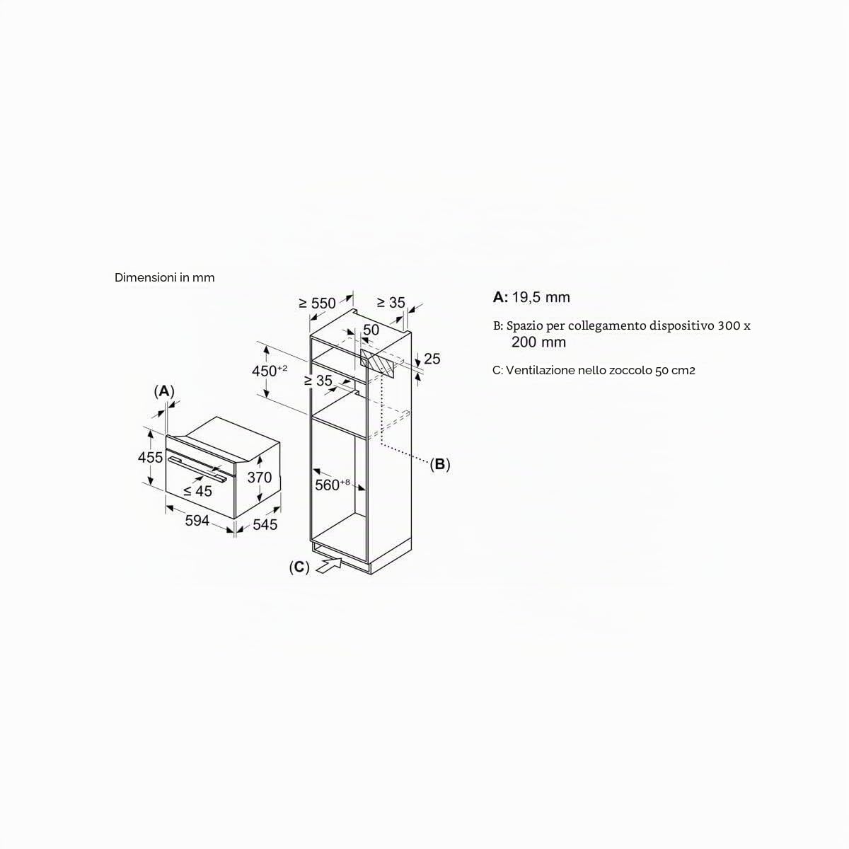 Siemens CE732GXB1 iQ700 forno a microonde da incasso, 60 x 45 cm, nero, cookControl10, programmi automatici, humidClean Plus, pulizia degli interni, tecnologia inverter Microonde, porta a microonde