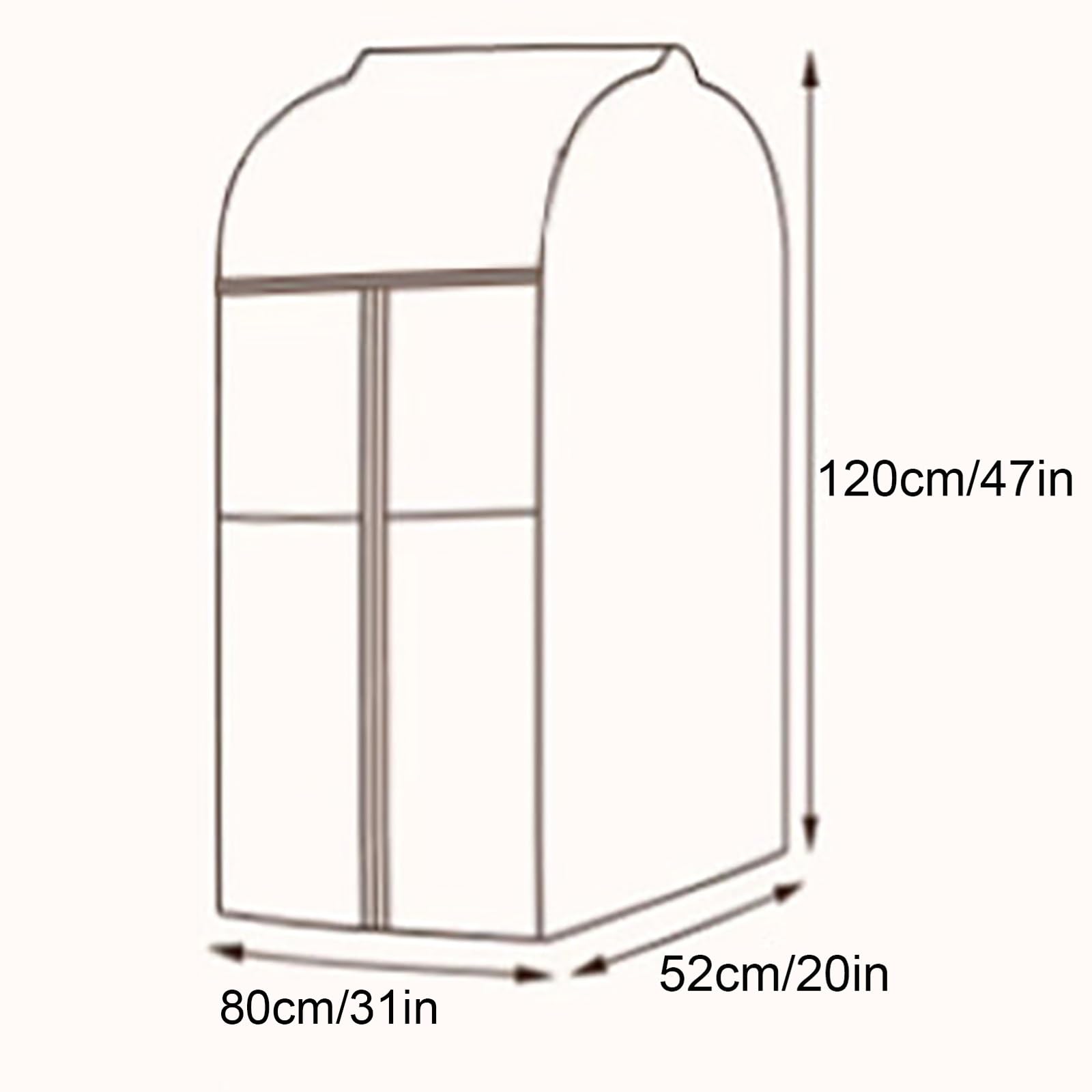 Fundas Ropa Armario Colgar, Fundas Abrigos Armario Destinadas a Prendas de Satén, Aptas para Gabinetes, Abrigos y Trajes(80 * 52 * 120cm/31 * 20 * 47in)