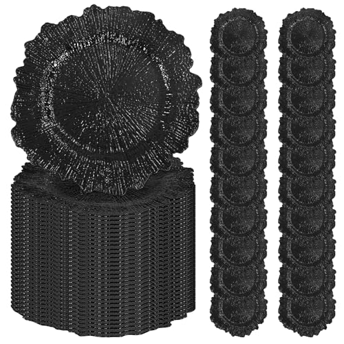 50 Pcs Black Charger Plates 13