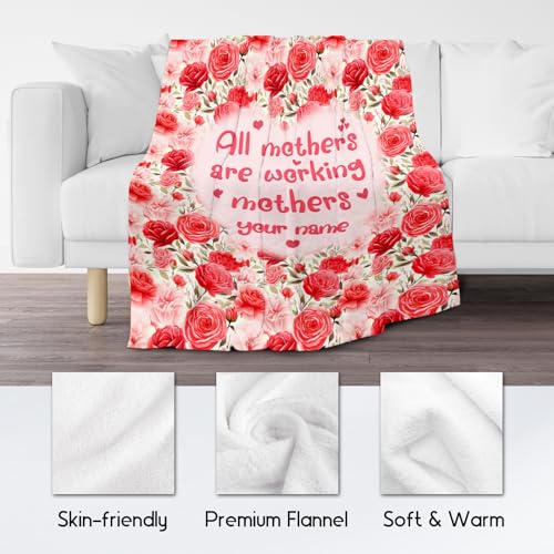 Custom Blanket Gifts for Mom/Wife/Daughter/Sister Name - Pink Blanket to Mom's Gift - Cozy Soft Fleece 30x40 Inch Throw for Festivals Holidays