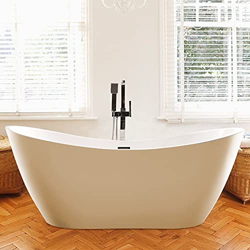 Vanity Art 70.5 Inch Freestanding Acrylic Bathtub