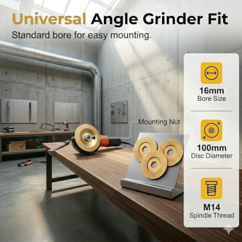 Image of 3 PCS Wood Grinding Disc Set for Angle Grinder,Tungsten Carbide Wood Carving Wheel Attachments for 4 inch&4.5 inch Grinders,Wood Shaping Sanding Polishing Grinding Disc Woodworking Surface Finishing (beveled)
