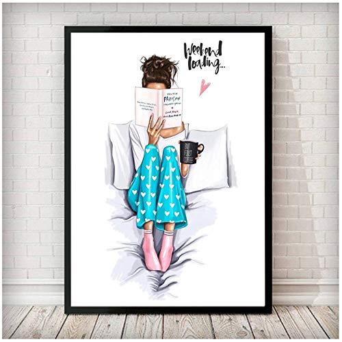 Mode Vogue Frau Poster Brief Wand Pop Art Leinwand Malerei Paris Poster und Drucke Moderne Wohnzimmer Wohnkultur-40x60 cm kein Rahmen