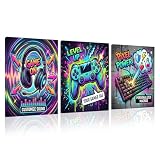 hocadon 3 Piezas Cuadros Gamer con Marco Póster 30x40 Póster de Pared