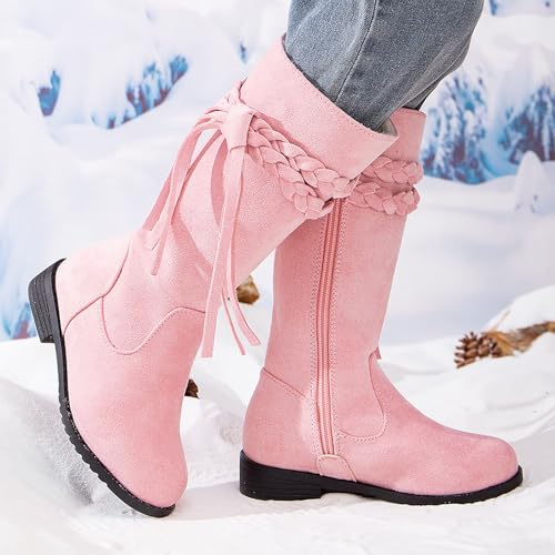 IWIHMIV Girls High Boots Fashion Riding Boots with Side Zipper Thick Sole Comfortable Warm Tall Riding Boots3