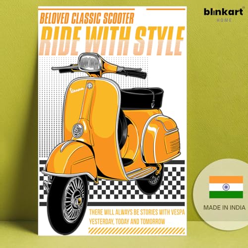 Image of BLINKART Vespa SprintCar Posters Sticker Gift Items for Boys Room Wall Decor || Comes with Double-Sided Tape|| Decoration Bedroom Living Room Office Studio Decor | 12x18 In (A3) - CAR-315