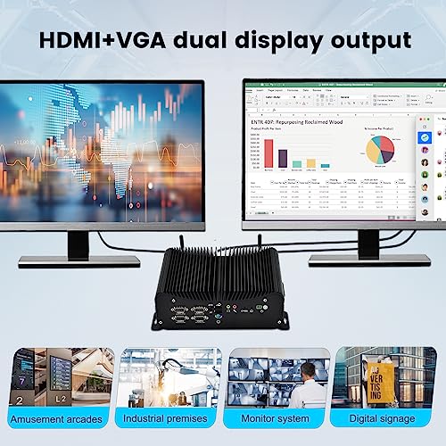 Industrial Fanless Mini PC Intel i7 1165G7 Windows 11, No DDR4 No SSD, 8 x USB, 6X COM, HDMI, VGA, 14 x GPIO, 2*i225-V B3 2.5G RJ45 LANs – Bild 6