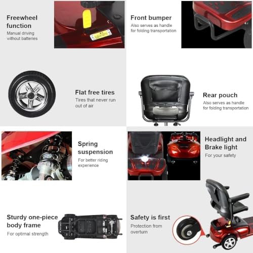 Image of Heavy Duty All Terrain Fast Wheel Mobility Scooter for Seniors and Adults | 350-400 lbs Capacity,350W powerful motor,Spacious and comfortable seats,20A Long Range Battery and Two Baskets