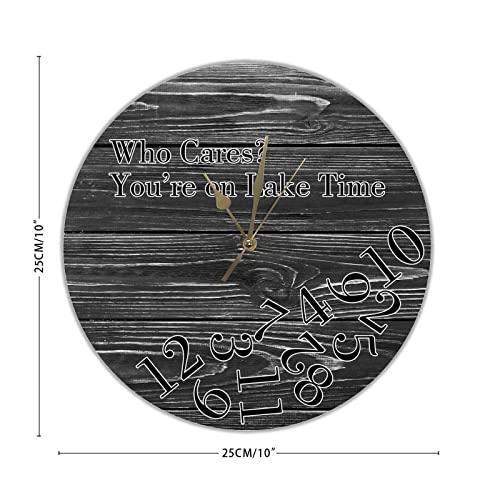 Reloj de pared redondo silencioso de madera 10 in miniatura 2
