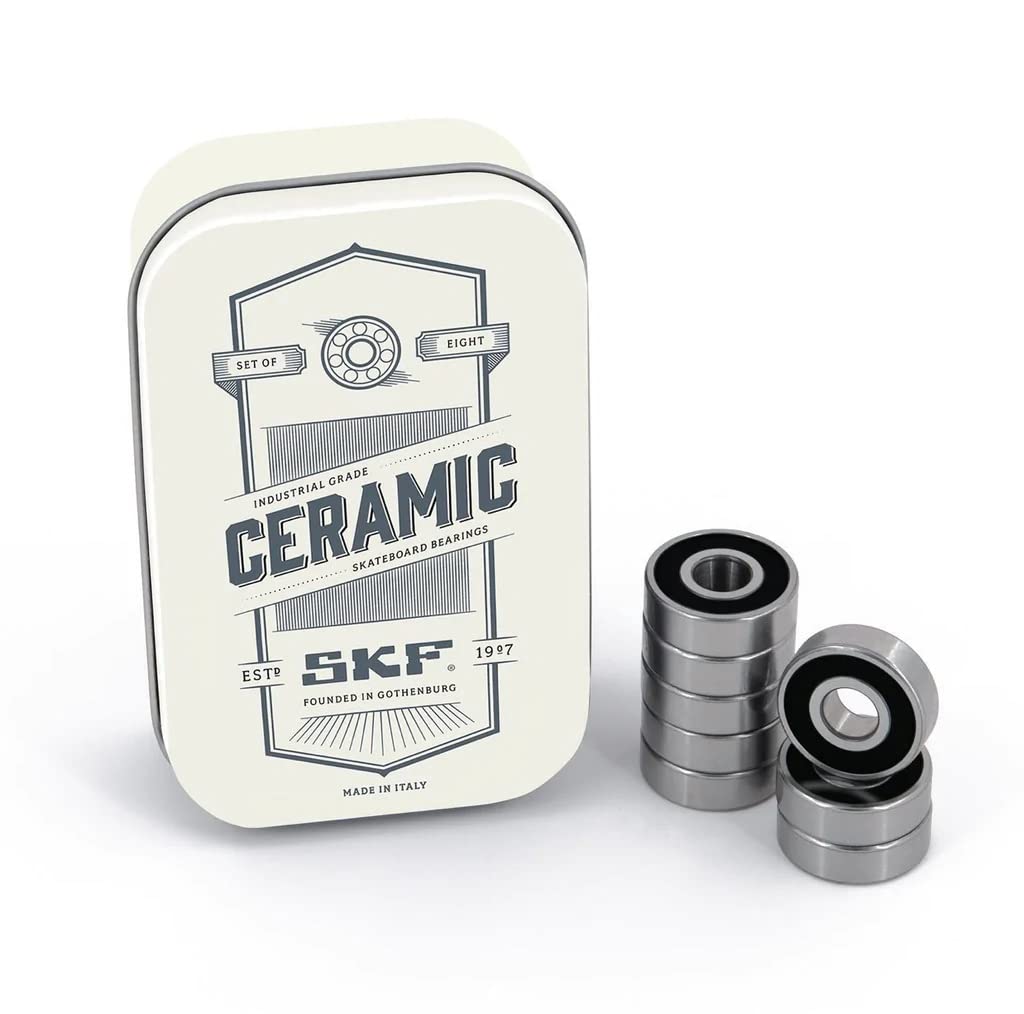SKF Ceramic Skateboard Bearings, Set of 8 bearings made of Ceramic