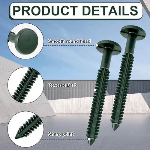 Image of Blulu 36 Pcs 3 Inch Vinyl Shutter Fastener Window Panel Peg Lok Pin Pegs Screws Shutter Spikes Anchor (Midnight Green)