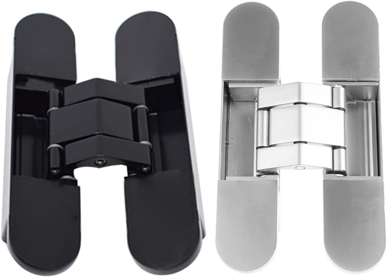 Charnière de dissimulation réglable 3D en inox noire pour porte invisible et sans frottement