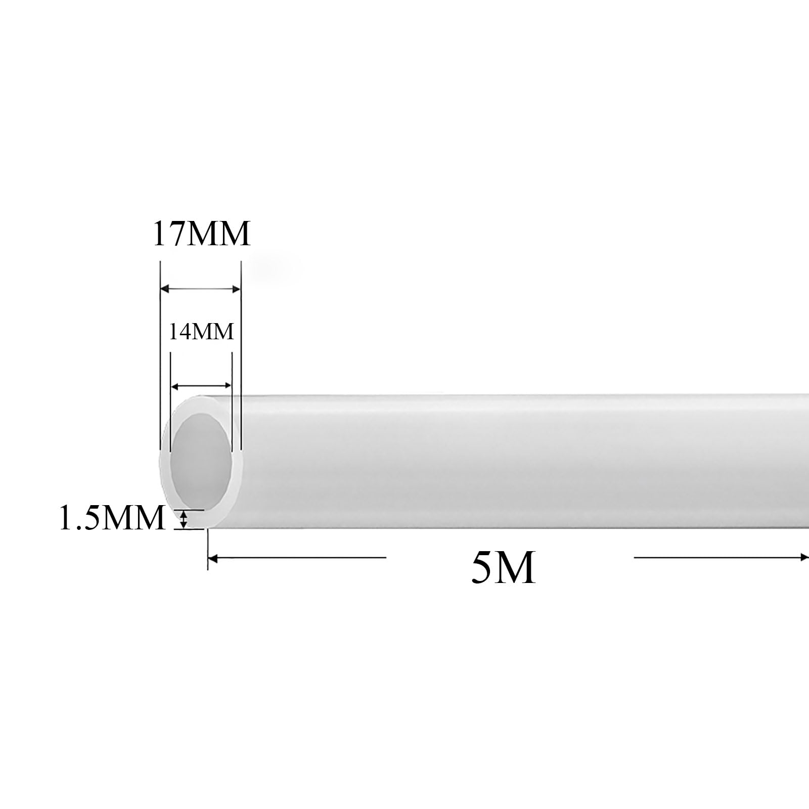 COYOUCO 14Mm ID Clear PVC Tubing, 5M Length Flexible Aquarium Tubing, Irrigation Tubing Hose, Plastic Tubing,14 * 17mm