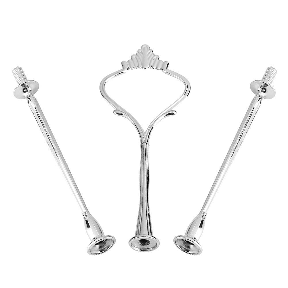 Nimoa Stand Handle, Multi-tiers Cake Cupcake Tray Stand Handle, Fruit Plate Support Fitting Holder(Silver-3-tiers Crown)