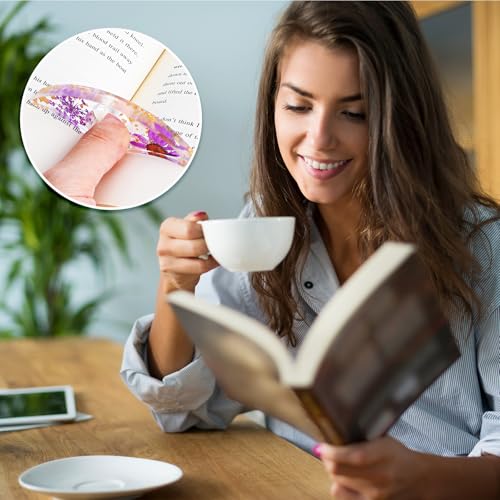 Gjinxi 2 Pcs Fan Book Page Holder, Dried Flower Resin Thumb Book Page Holder and Bookmark with Tassel, Book Accessories for Reading Lovers, Gift for Bookworm, Readers, Literary, Students, Teachers - Image 4