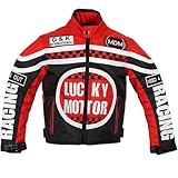 MDM Racing Jacke für Kinder in rot, Motorradjacke, Textil Jacke (XXL)