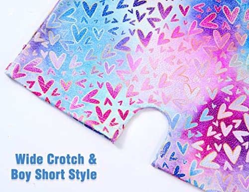 Image of TENVDA Leotards for Girls Gymnastics Kids Children Biketard With Shorts Sparkly Unicorn Dance Unitards(Multiple Colors)