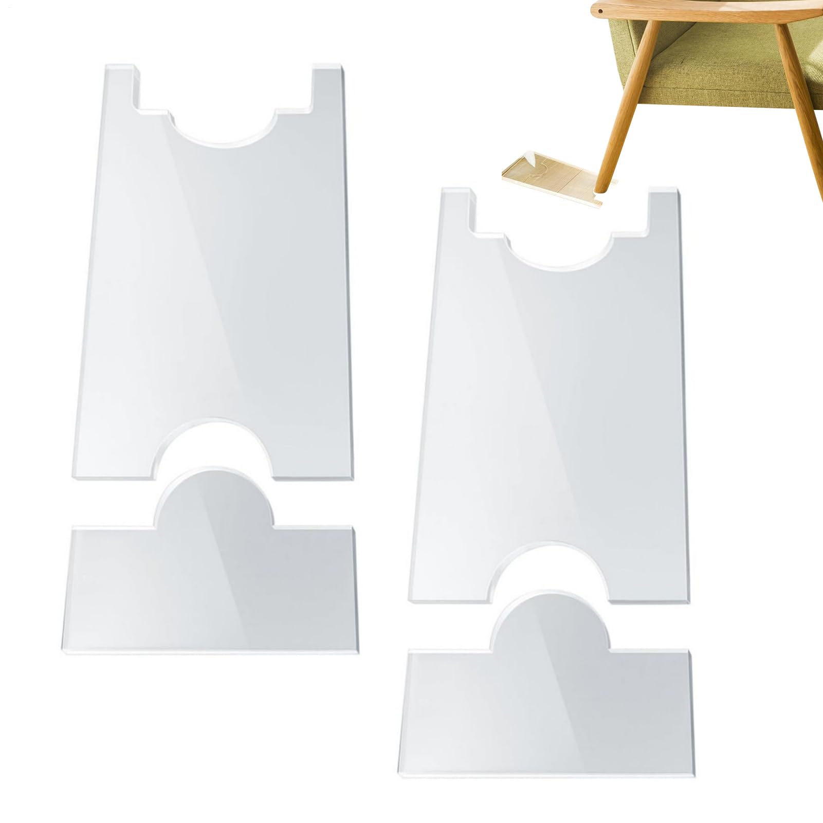 Topes de pared para sillón antideslizantes con acrílico transparente ajustable
